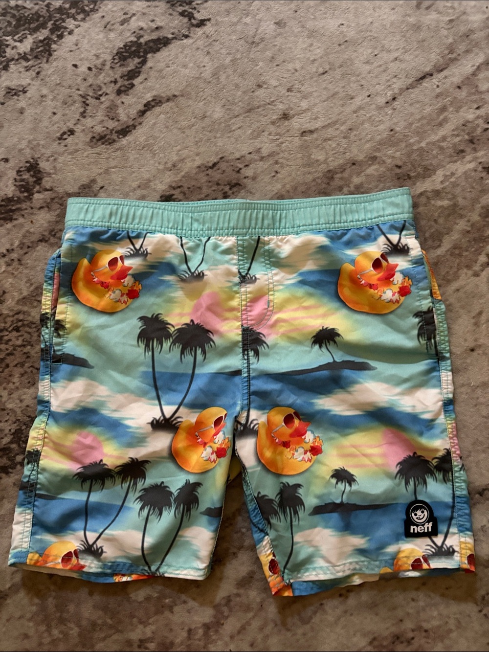 Neff  Aqua Tropical Duck Swim Shorts 🌵large